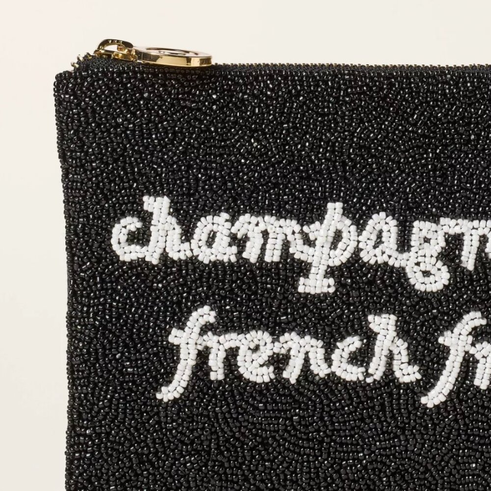 NWT RARE Champagne & French Fries Beaded Clutch Kate Spade New York x Target - Picture 4 of 4